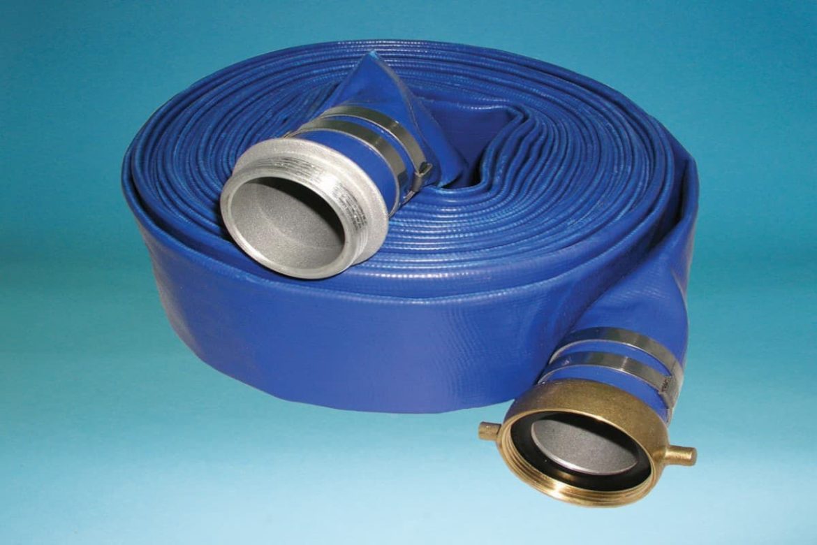 Reinforced Layflat Hose; PVC Material Lightweight Erosion Resistant